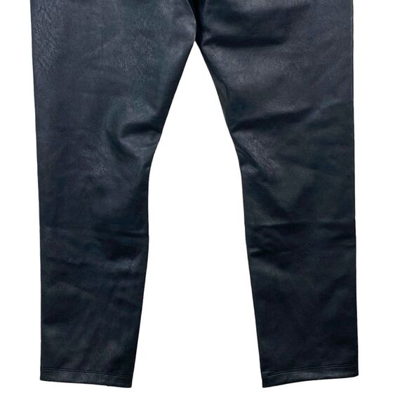 NWT Spanx Leather Like Front Slit Pant Sz XL Petite PXL Black Vegan Goth Grunge - Picture 9 of 14